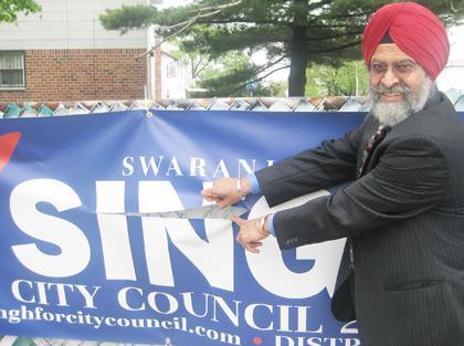Council candidate Singh’s campaign signs stolen