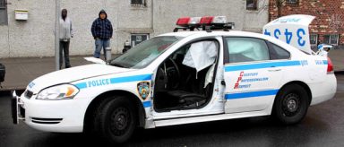 Two cops injured in police car crash