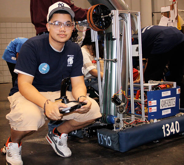 John Adams HS club’s robot shows off hardwood skills