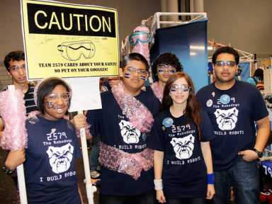 LIC High School students build robot basketball stars