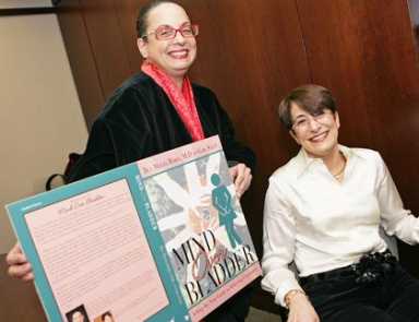 LIJ doc, patient pen book on conquering incontinence