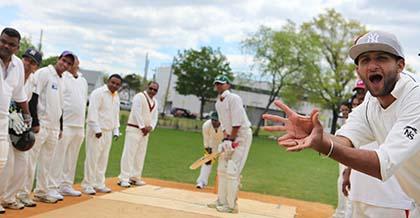Cricket field open for play in Baisley Pk.