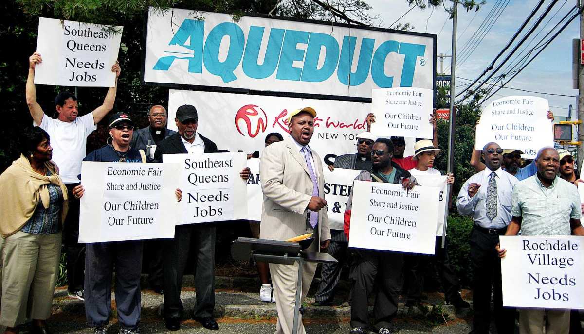 Protestors demand jobs from Aqueduct racino