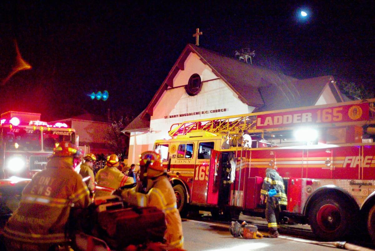 Blaze destroys church in Springfield Gdns.