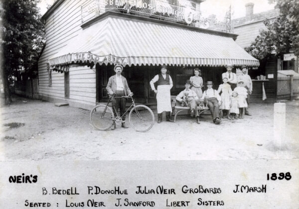 This 1898 photo shows the owners of Neir's Tavern in Woodhaven.