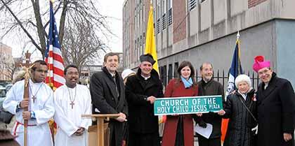 Street renamed after church