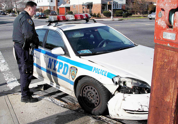 Cop car involved in crash