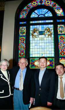 Stained glass adorns Flushing synagogue for holidays
