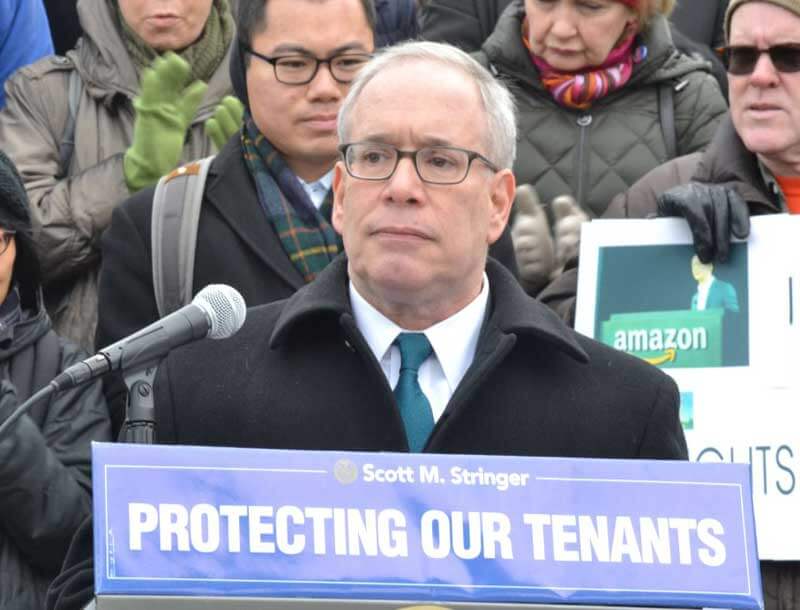 Stringer stands with Long Island City co-op residents fighting to save their homes