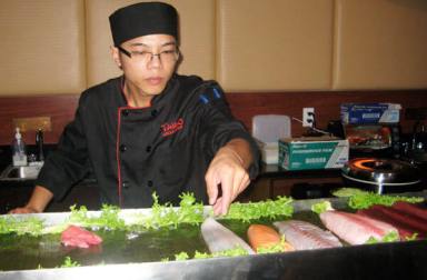 Sushi served with twist at Bayside restaurant