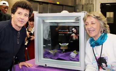 Liz Taylor birthday cake on display in Long Island City