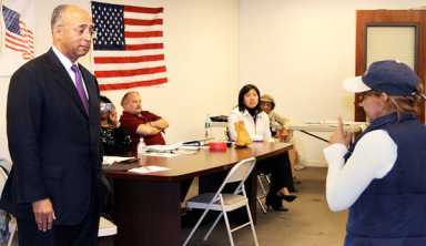 Thompson visits NE Queens Multicultural Democratic Club