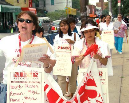 Flushing Hospital nurses rally for raise