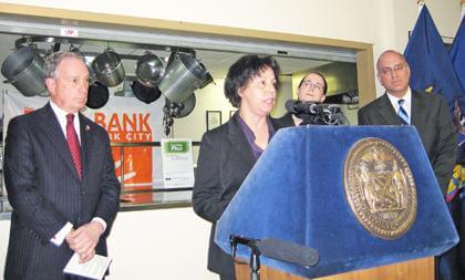Bloomy touts child care tax credit in Jackson Heights
