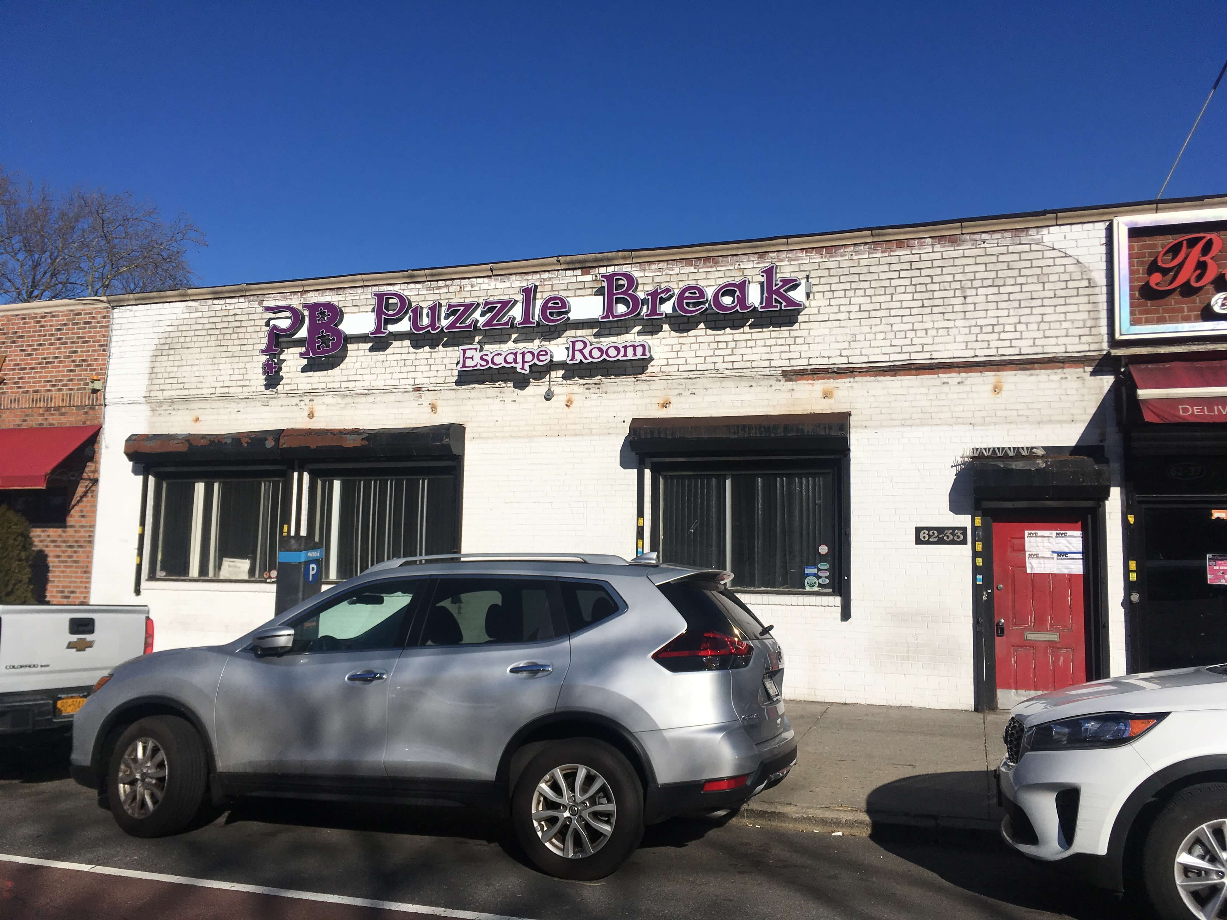 The exterior of the new Puzzle Break Escape Room on Woodhaven Boulevard in Rego Park.