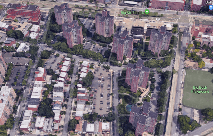 A 3-D map of the Big Six apartment complex in Woodside.
