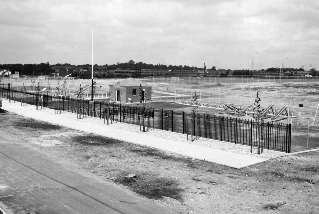The Juniper North Playground at Juniper Valley Park in Middle Village as it was being constructed in October 1940.