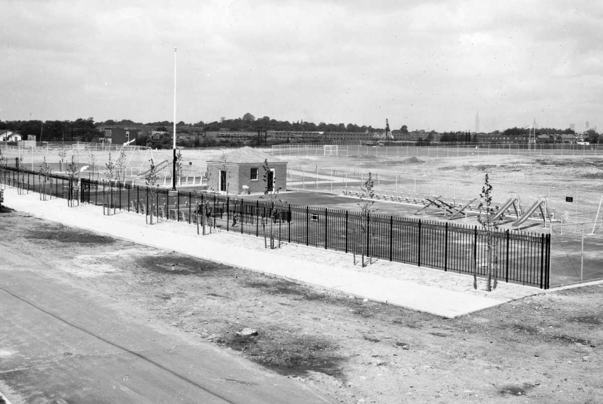 The Juniper North Playground at Juniper Valley Park in Middle Village as it was being constructed in October 1940.