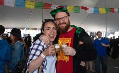 Couple Beer Garden