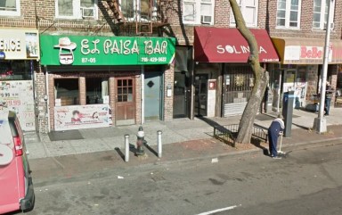 The exterior of El Paisa bar on Northern Boulevard in Jackson Heights, where a group of reputed Latin Kings attacked a rival gang member back in October 2016.