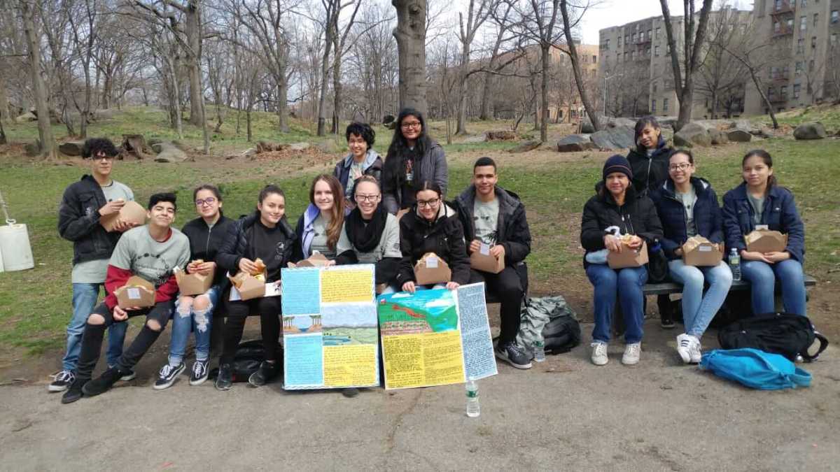 From left to right: Eric Rodriguez (chaperone), Jay Carpio, Natalia Rivera, Catherine Matute, Nicole Potaczala, Monique Guzman, Lauren Daly, Sarah Tulsiedass, Rania Taib, Joshua Lastra, Wanda Tavarez (assistant coach), Dilsanelys Minaya, Stephanie Alvarado, Amy Alvarado