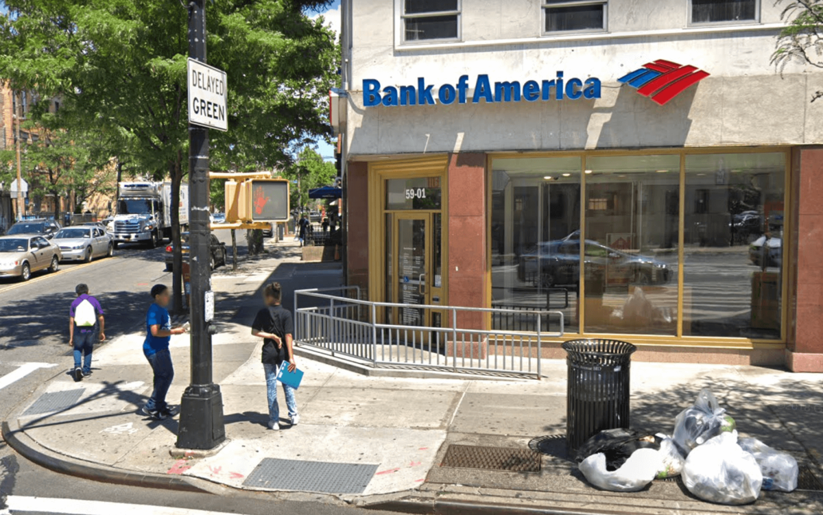 The Bank of America at 59-01 Myrtle Ave. in Ridgewood