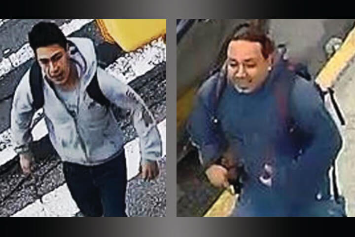 Two men wanted for a slashing and a shooting near a Long Island City school on May 17.