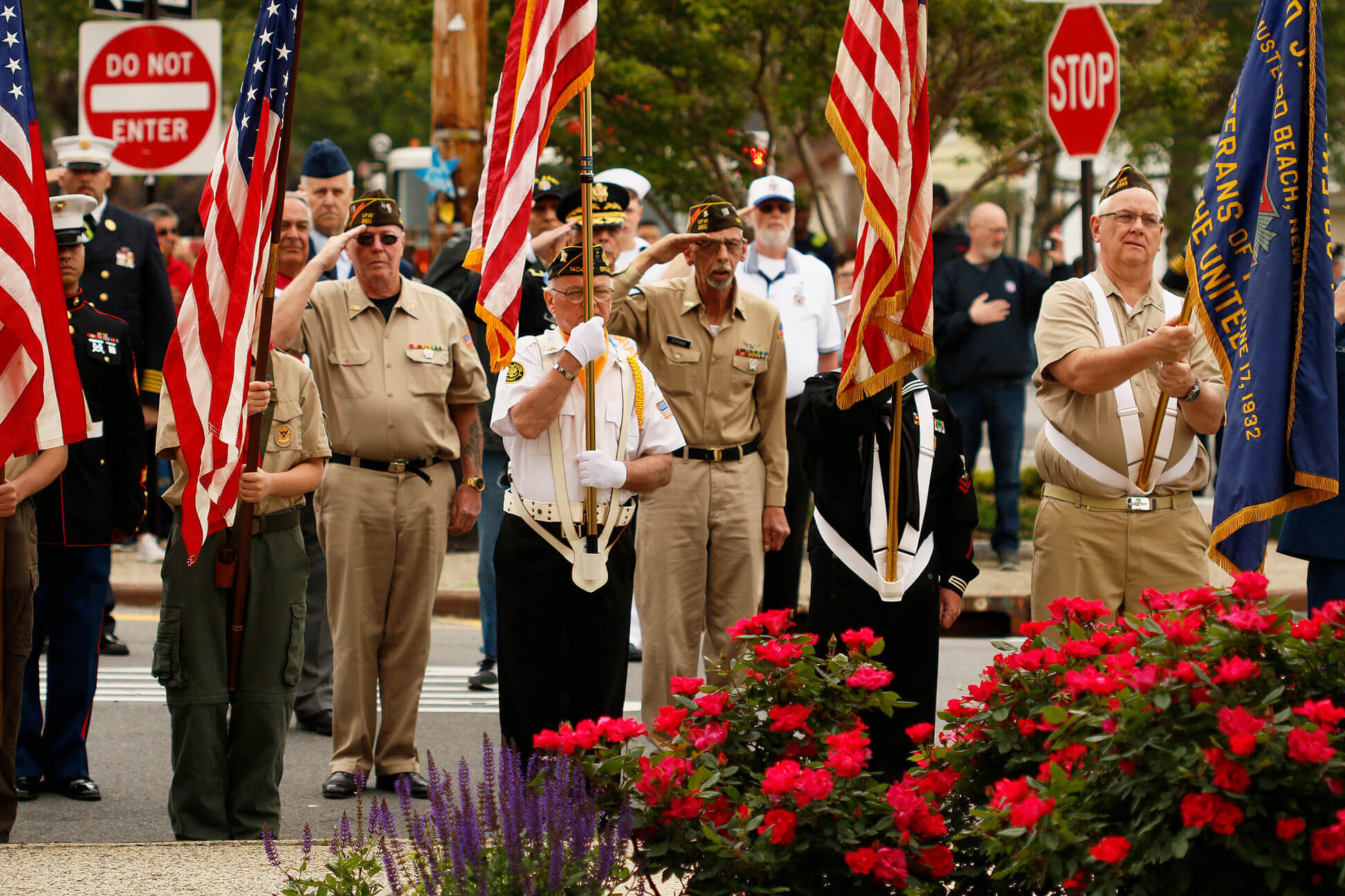 A memorial service during the Howard Beach Memorial Day Parade in 2018.