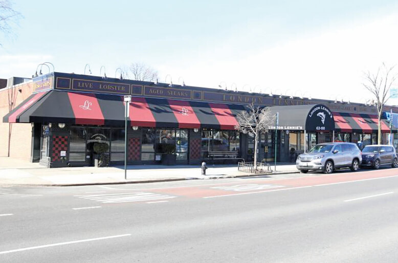 The exterior of London Lennie's restaurant on Woodhaven Boulevard in Rego Park.