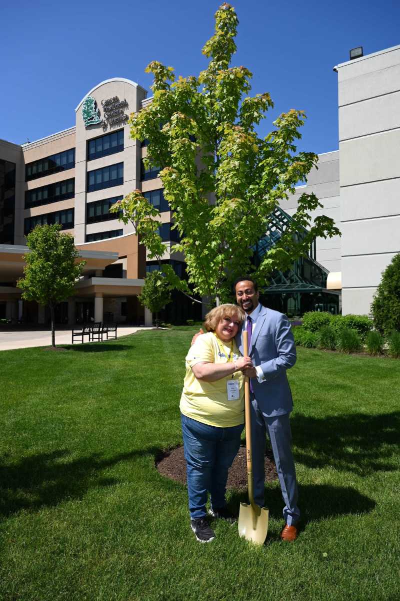 Rita Quevedo and Pat Basu, MD, MBA, President and Chief Executive Officer of Cancer Treatment Centers of America Global, Inc.