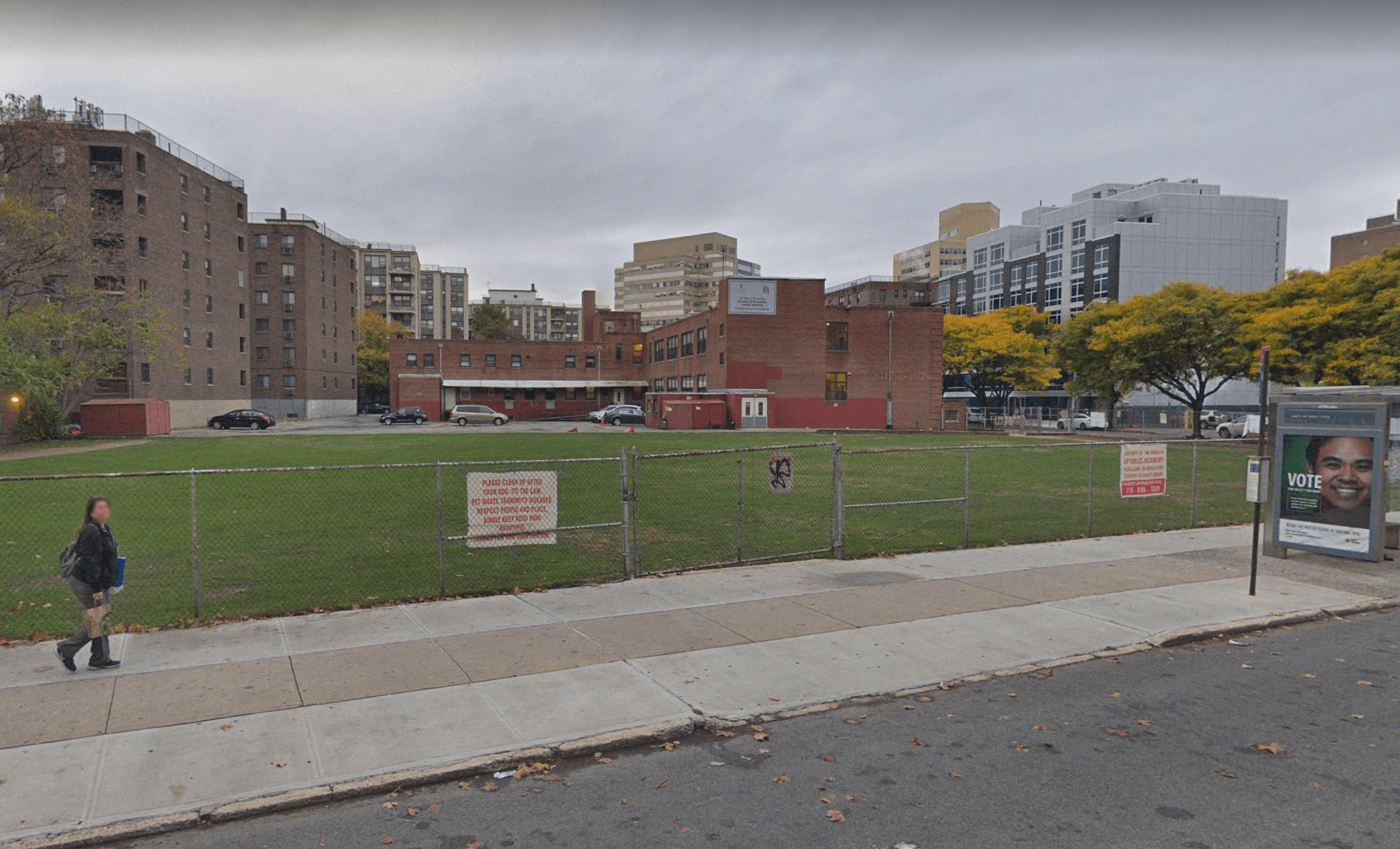 The lot at 98-10 63rd Road in Rego Park, adjacent to the now-closed Our Lady of the Angelus Catholic Academy.