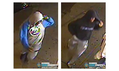The two suspects wanted for four armed robberies in Ozone Park, Richmond Hill and Woodhaven.