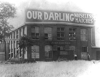 The exterior of the Our Darling Noiseless Matches factory in Ridgewood