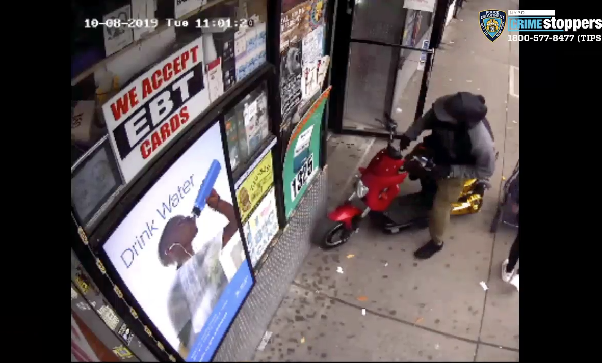 Police searching for scooterriding thief in connection with three