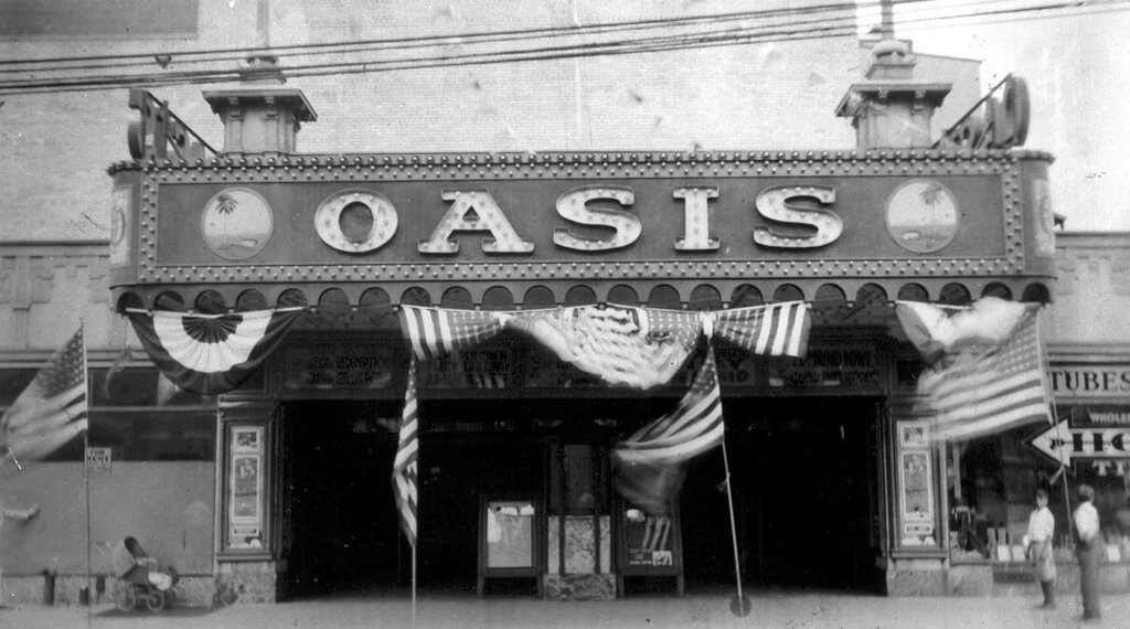 The exterior of the Oasis Theatre in Ridgewood in the 1930s.