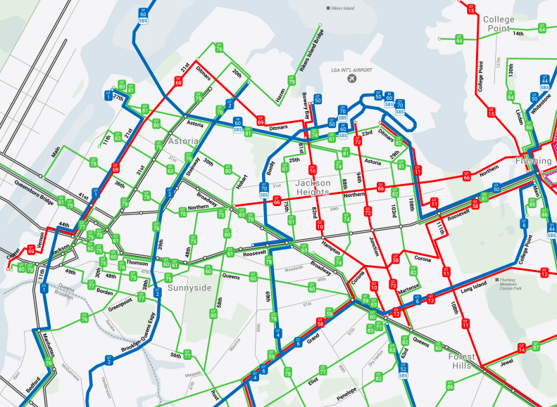 mta bus redesign map northwest queens