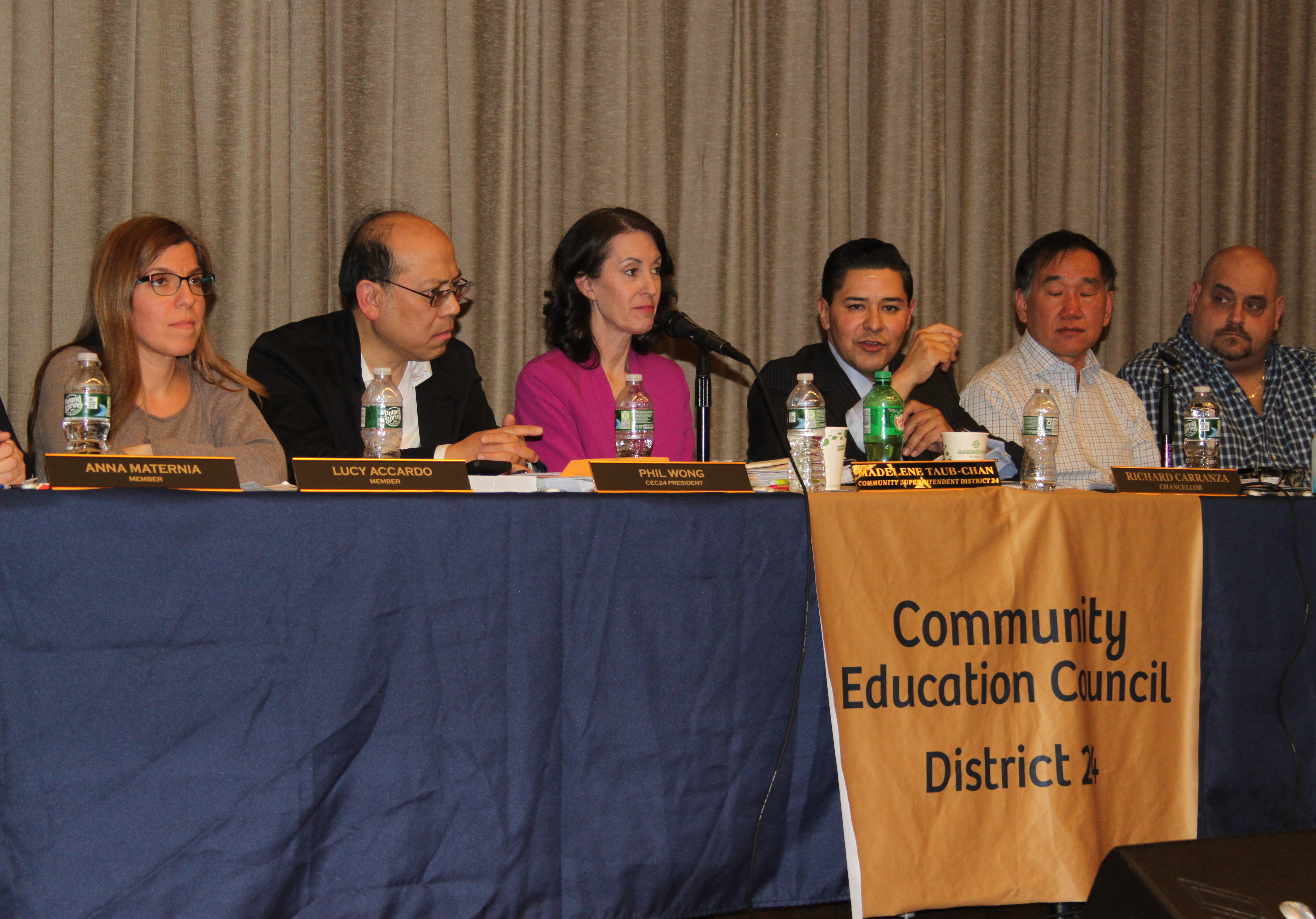 CEC 24 members and Schools Chancellor Richard Carranza at March 2 town hall.