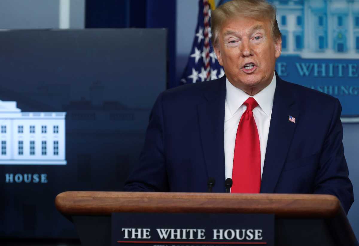 U.S. President Trump leads daily coronavirus response briefing at the White House in Washington