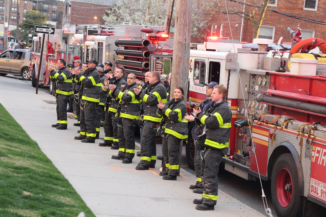 FDNY, Inwood Fire Department host 'clap off' tribute for St. John's
