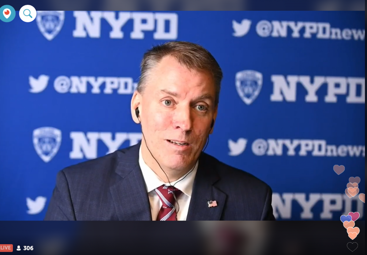Commissioner Dermot Shea talks about the lower sick rate among police officers.
Commissioner Dermot Shea talks about the lower sick rate among police officers.