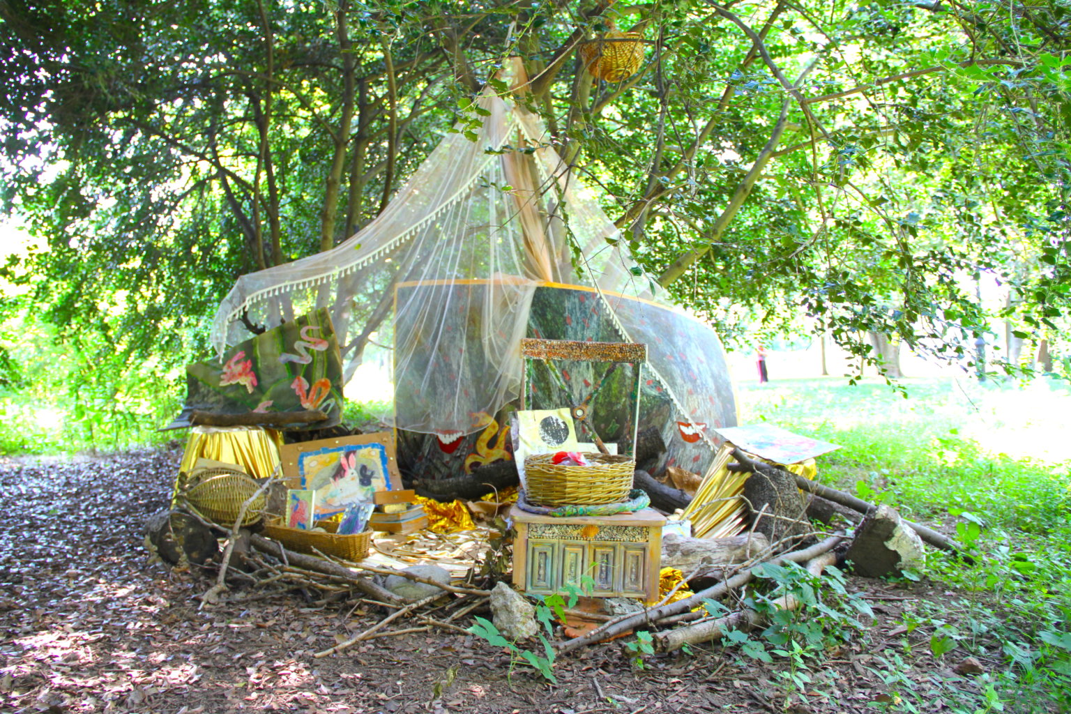 Queens Botanical Art in the Garden outdoor exhibit displays works of