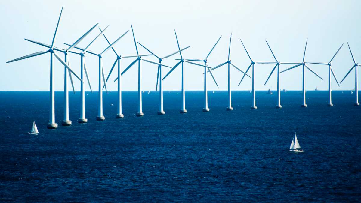 Windmills and Sailboats on the Ocean