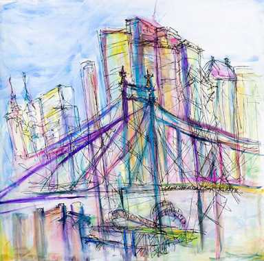 Clare_S_The_Queensboro_59st_Bridge,_NYC_34.5×34.5in
