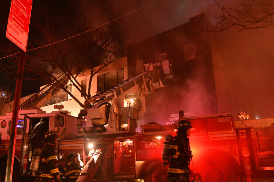 Seven firefighters injured while battling sevenalarm fire in Flushing