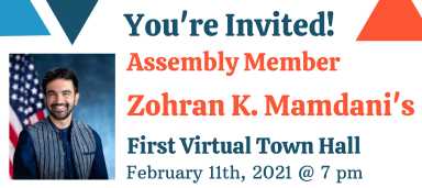 Mamdani town hall flyer