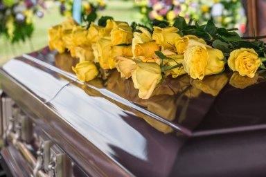 Flowers and Casket