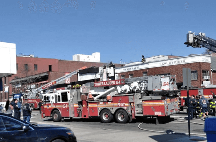 Fire in Bayside commercial building sends two firefighters to hospital