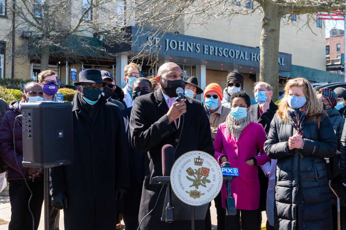 NYC: QBP Presser outside St. John’s Episcopal Hospital