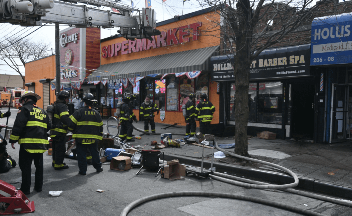 FDNY battles fire inside Queens Village barber shop