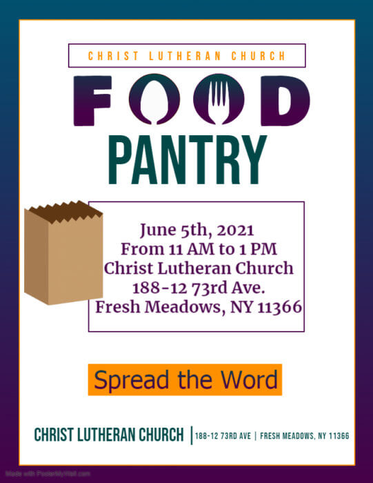 Fresh Meadows Christ Lutheran Church invites community to first food